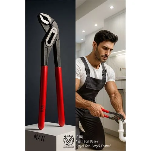 Mey İthalat® Profesyonel Ayarlı Fort Pense - 10 İnç Chrome Vanadium Zırhlı Seri, Yüksek Torklu Kanal Pense