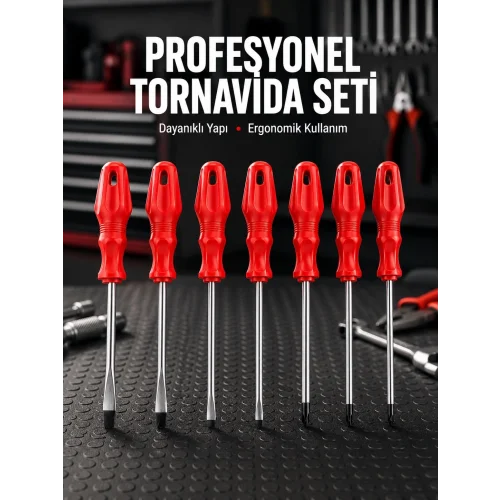 Mey İthalat® Profesyonel ve Günlük Kullanıma Uygun 7li Tornavida Seti