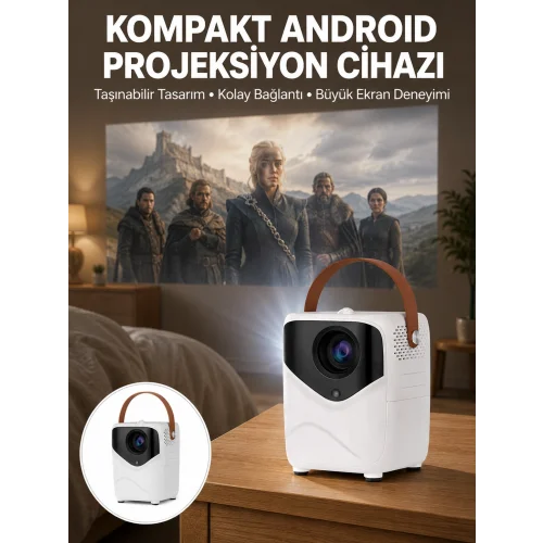 Mey İthalat® Projeksiyon Ev Sineması Bluetooth 4k HD Kaliteli Görüntü Kumandalı Yeni Nesil
