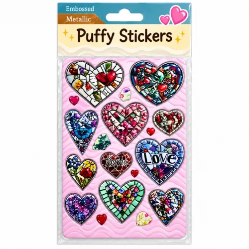 Mey İthalat® Puffy Stickers Kalpler
