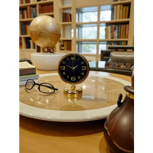 Mey İthalat® Pure Gold 25 x 20 Cm Metal Masa Saati