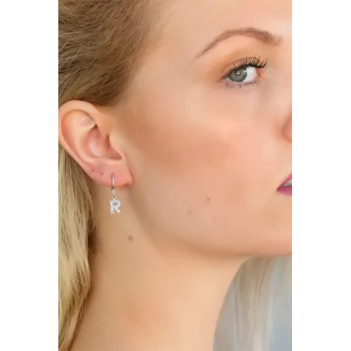 Mey İthalat® R Harf Bayan Küpe