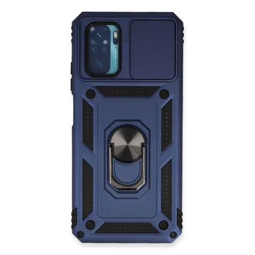 Mey İthalat®   Redmi Note 10 Kılıf Pars Lens Yüzüklü Silikon - Lacivert