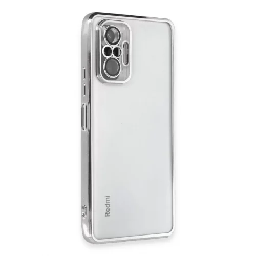 Mey İthalat®   Redmi Note 10 Pro Kılıf  Lensli Silikon - Gümüş