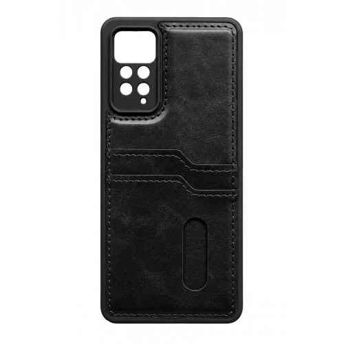 Mey İthalat® Redmi Note 12 Pro 4G Kılıf Sara Kartvizitli Deri Kılıf - Siyah