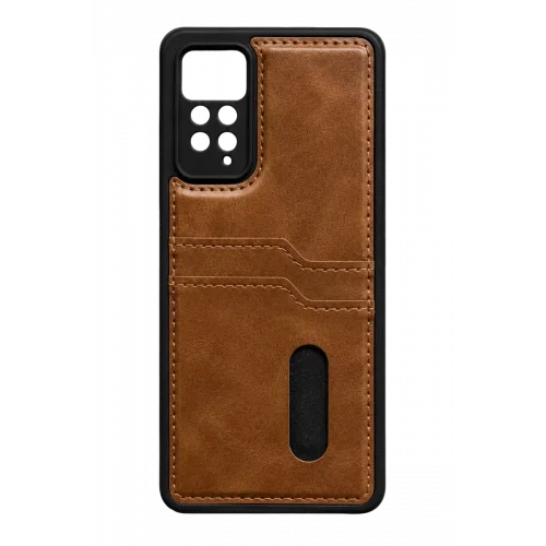 Mey İthalat® Redmi Note 12 Pro 4G Kılıf Sara Kartvizitli Deri Kılıf - Taba