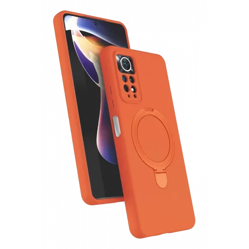 Mey İthalat®   Redmi Note 12 Pro 4G Regal Magsafe Standlı Kapak - Turuncu