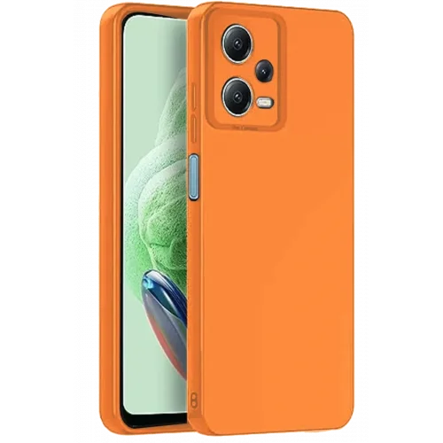Mey İthalat®   Redmi Note 12 Pro 5G Kılıf Nano içi Kadife Silikon - Turuncu