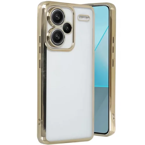 Mey İthalat®   Redmi Note 13 Pro Plus Kılıf  Lensli Silikon - Gold