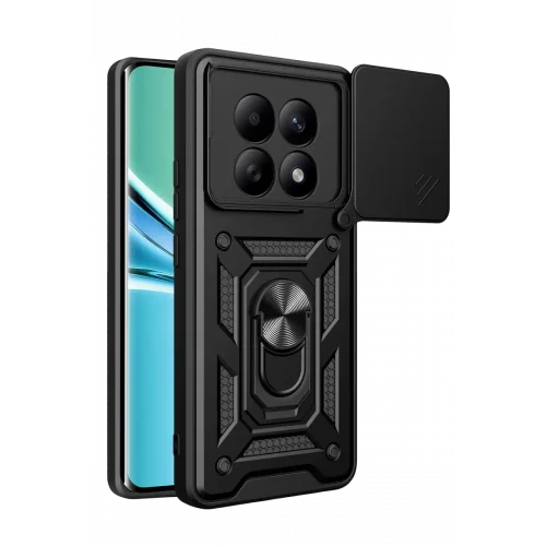 Mey İthalat®   Redmi Note 15 4G Pars Lens Yüzüklü Silikon - Siyah