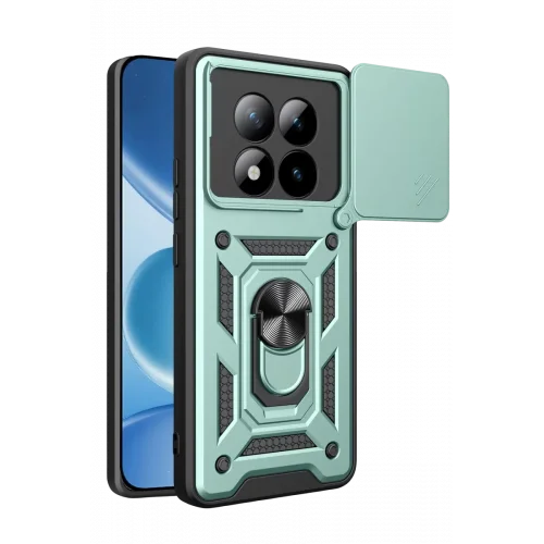 Mey İthalat®   Redmi Note 15 Pro Plus 5G Pars Lens Yüzüklü Silikon - Yeşil