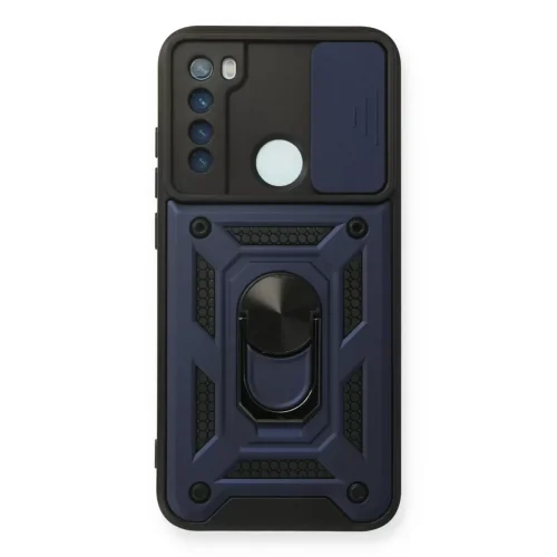 Mey İthalat® Redmi Note 8 Kılıf Pars Lens Yüzüklü Silikon - Lacivert
