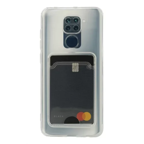 Mey İthalat®   Redmi Note 9 Kılıf Kart Şeffaf Silikon - Şeffaf