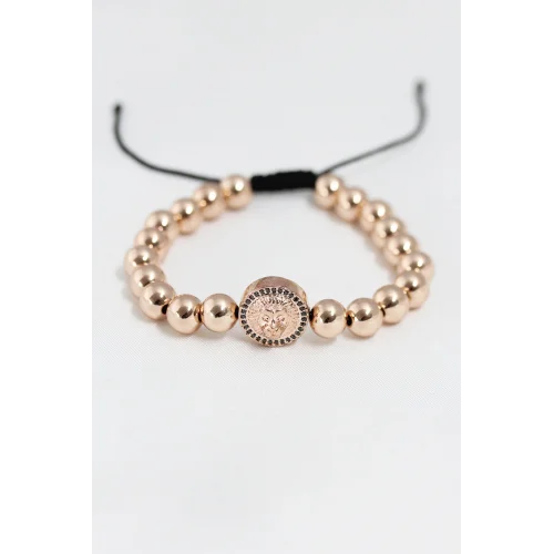 Mey İthalat® Rose Renk Çelik Zirkon Objeli Asansörlü Bileklik