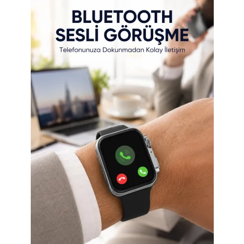 Mey İthalat® RS12 PRO+ Titanyum Kasa Akıllı Saat – Uyku ve Nabız Takibi, Suya Dayanıklı, Bluetooth Arama Yeni Nesil