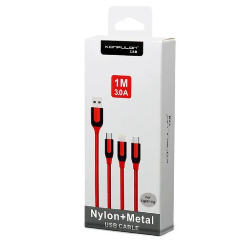 Mey İthalat®  S51 Lightning Kablo iphone Uyumlu 1M 3A - Kırmızı