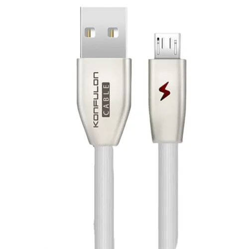 Mey İthalat®  S53 Led Işıklı Micro USB Kablo 1M 3A - Beyaz