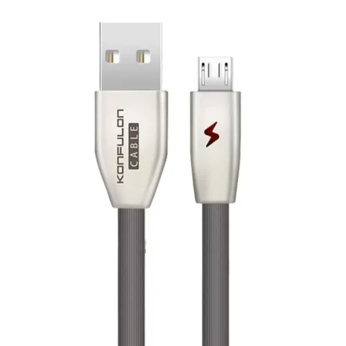 Mey İthalat®  S53 Led Işıklı Micro USB Kablo 1M 3A - Siyah