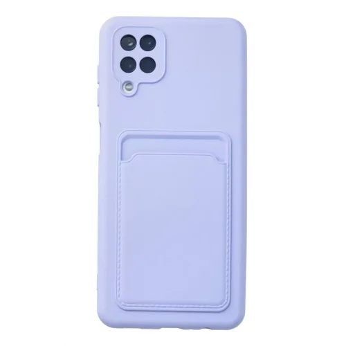 Mey İthalat®  Samsung Galaxy A12 Kılıf Kelvin Kartvizitli Silikon - Lila