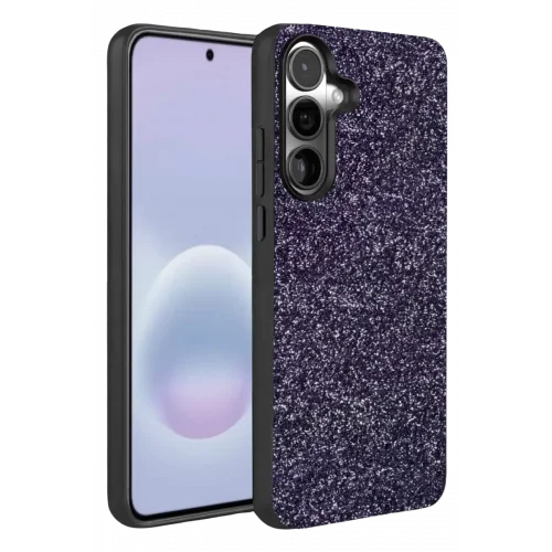 Mey İthalat®  Samsung Galaxy A57 5G Bright Simli Kapak - Derin Mor