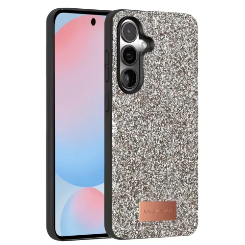 Mey İthalat®  Samsung Galaxy S24 Bright Simli Kapak - Gümüş