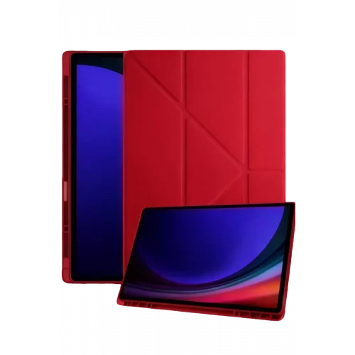 Mey İthalat®  Samsung Galaxy Tab A11 Kalemlikli Mars Tablet Kılıfı - Kırmızı