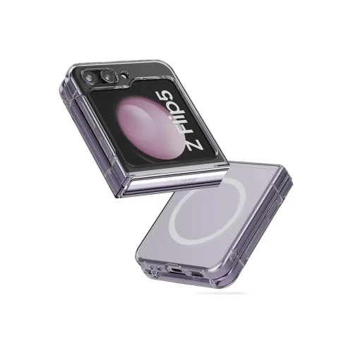 Mey İthalat®  Samsung Galaxy Z Flip 5 Kılıf Magneticsafe Şeffaf Silikon - Şeffaf