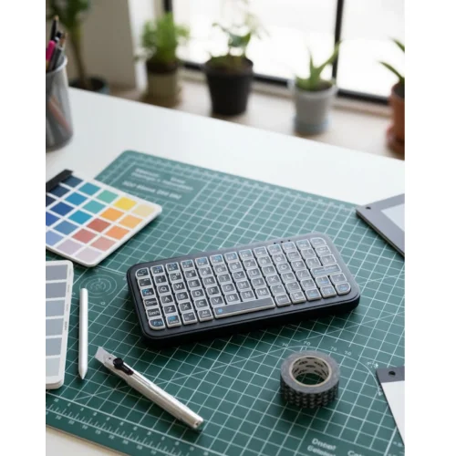 Mey İthalat® Şarjlı Kablosuz Mini RGB Klavye Uzun Pil Ömürlü