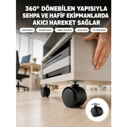 Mey İthalat® Sehpa ve Ekipmanlar İçin 4 cm Kilitsiz Ayak Tekli