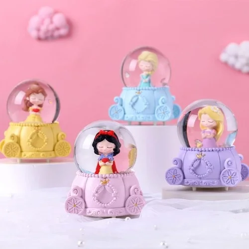 Mey İthalat® Sevimli Prenses Tasarımlı Işıklı Mini Kar Küresi