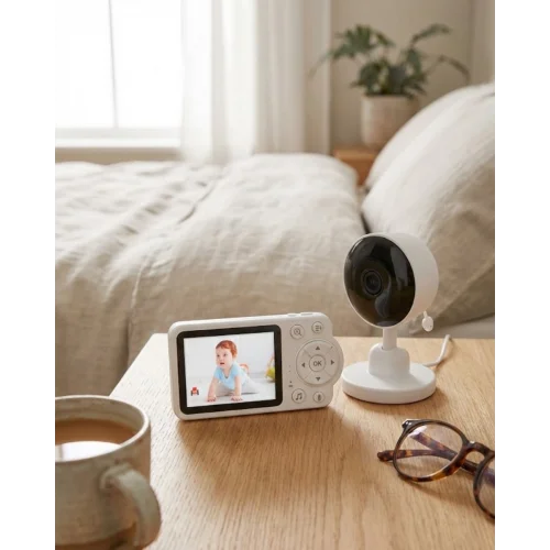 Mey İthalat® Sıcaklık Sensörlü Güvenli Bebek Kamerası İki Yönlü Ses