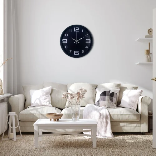 Mey İthalat® Siyah Modern 36 Cm Duvar Saati