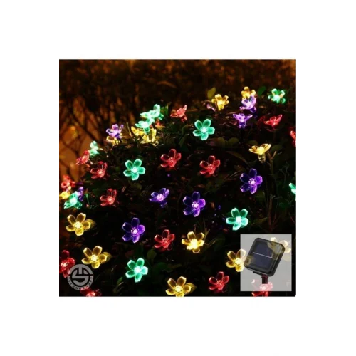 Mey İthalat® Solar 30 Ledli Çiçekli RGB Bahçe Aydınlatma Dekorasyon Güneş Enerjili