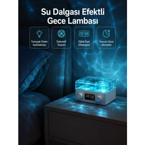 Mey İthalat® Stereo Sesli Gece Lambalı Bluetooth Hoparlör – Şık Vintage Tasarım