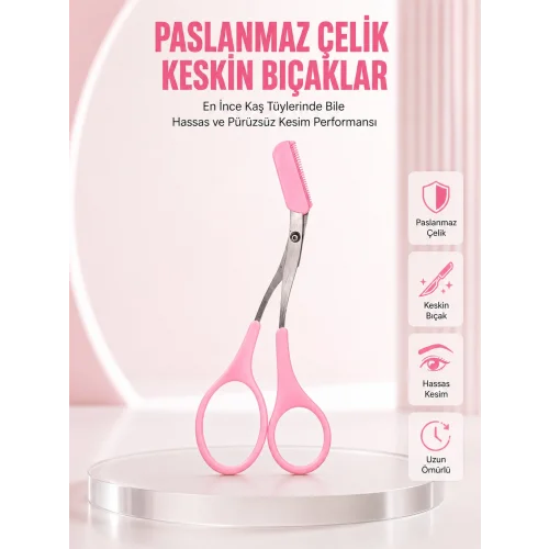 Mey İthalat® Taraklı Kaş Düzeltme Makası – Hassas Şekillendirme ve Kolay Kullanım