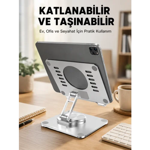 Mey İthalat® Taşınabilir Katlanır Tablet Braketi Masaüstü Stand Yeni Nesil