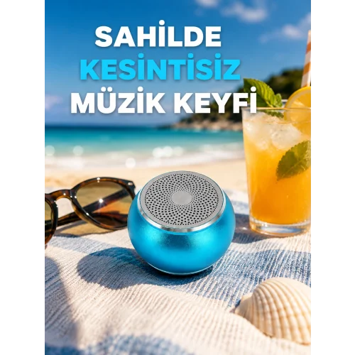 Mey İthalat® Taşınabilir Mini Bluetooth Hoparlör 9m Menzil Dahili Mikrofon Yeni Nesil