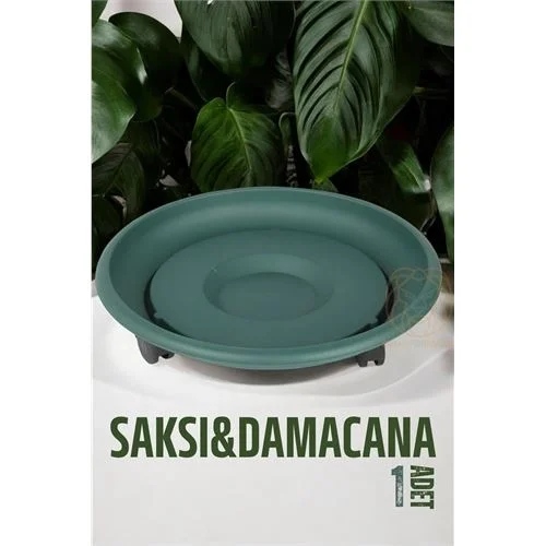 Mey İthalat® Tekerlekli Saksı Altığı 37 CM YEŞİL 721052