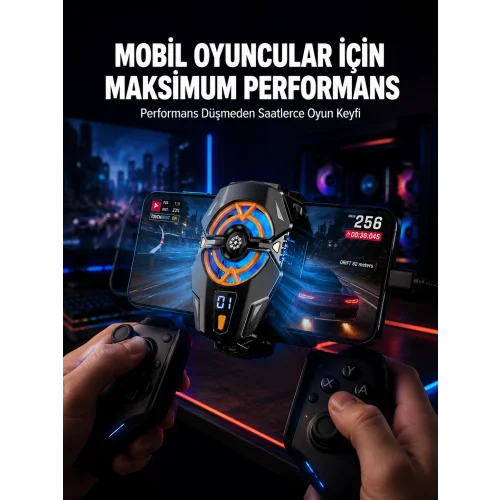 Mey İthalat® Telefon Soğutucu Radyatör Type-C Bağlantılı 2 Kademeli Dijital Kontrollü