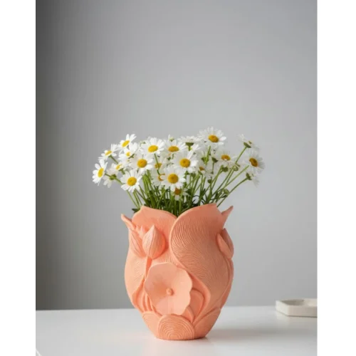 Mey İthalat® TURUNCU ÇİÇEK VAZO