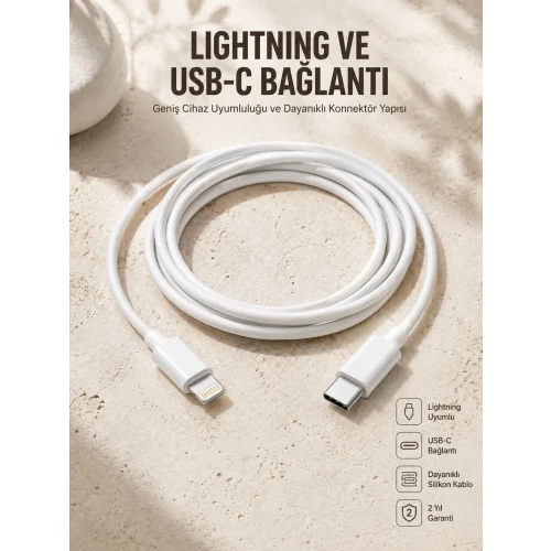Mey İthalat® Type-C Ligtning 30W İOS Şarj Kablosu Hızlı Şarj Kablosu