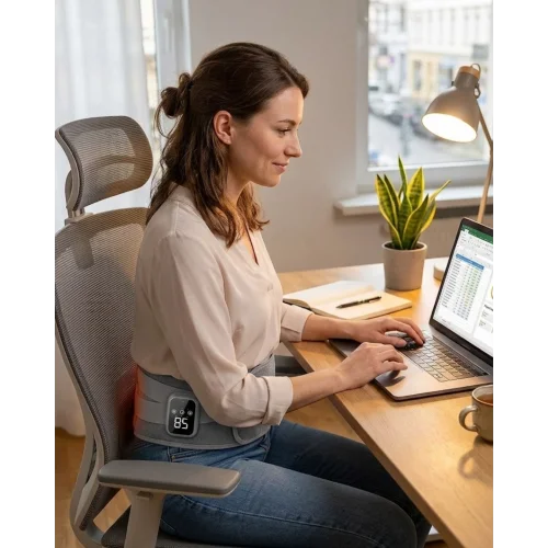 Mey İthalat® USB Şarjlı Isıtmalı Bel Masaj Kemeri 3 Farklı Masaj Modu