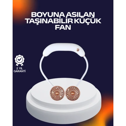 Mey İthalat® USB Şarjlı Katlanabilir Mini Boyun Fanı 1–3 Saat Kullanım