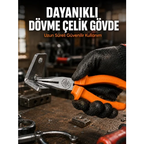Mey İthalat® Uzun Çene Tasarımlı Dövme Çelik Kargaburun Hassas Kavrama Performansı