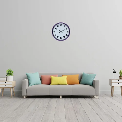 Mey İthalat® Violet Mor 36 Cm Standart Duvar Saati