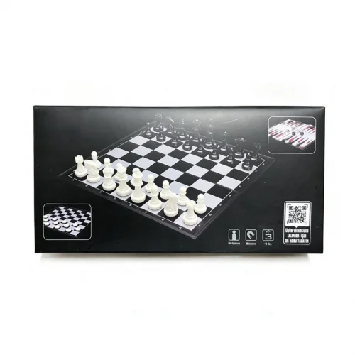 Mey İthalat® VRD10665 KATLANABİLİR SATRANC TAVLA VE DAMA SETİ