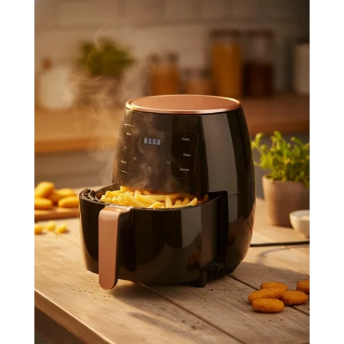 Mey İthalat® Yağsız Kızartma Makinesi 6 Litre Hazne ve Hassas Isı Kontrolü