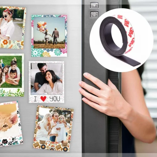 Mey İthalat® Yapışkanlı Şerit Mıknatıs Magnet Kes Kullan Güçlü Sağlam Rulo Çıkarılması Kolay Siyah 2cm x 1 mt