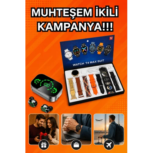 Mey İthalat® Yeni Model Akıllı Saat ve Ucuz Kaliteli Bluetooth Kulaklık Amoled Ekran Aynalı