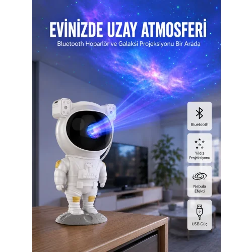 Mey İthalat® Yıldız ve Ay Efektli Uzaktan Kumandalı Projeksiyon Lamba